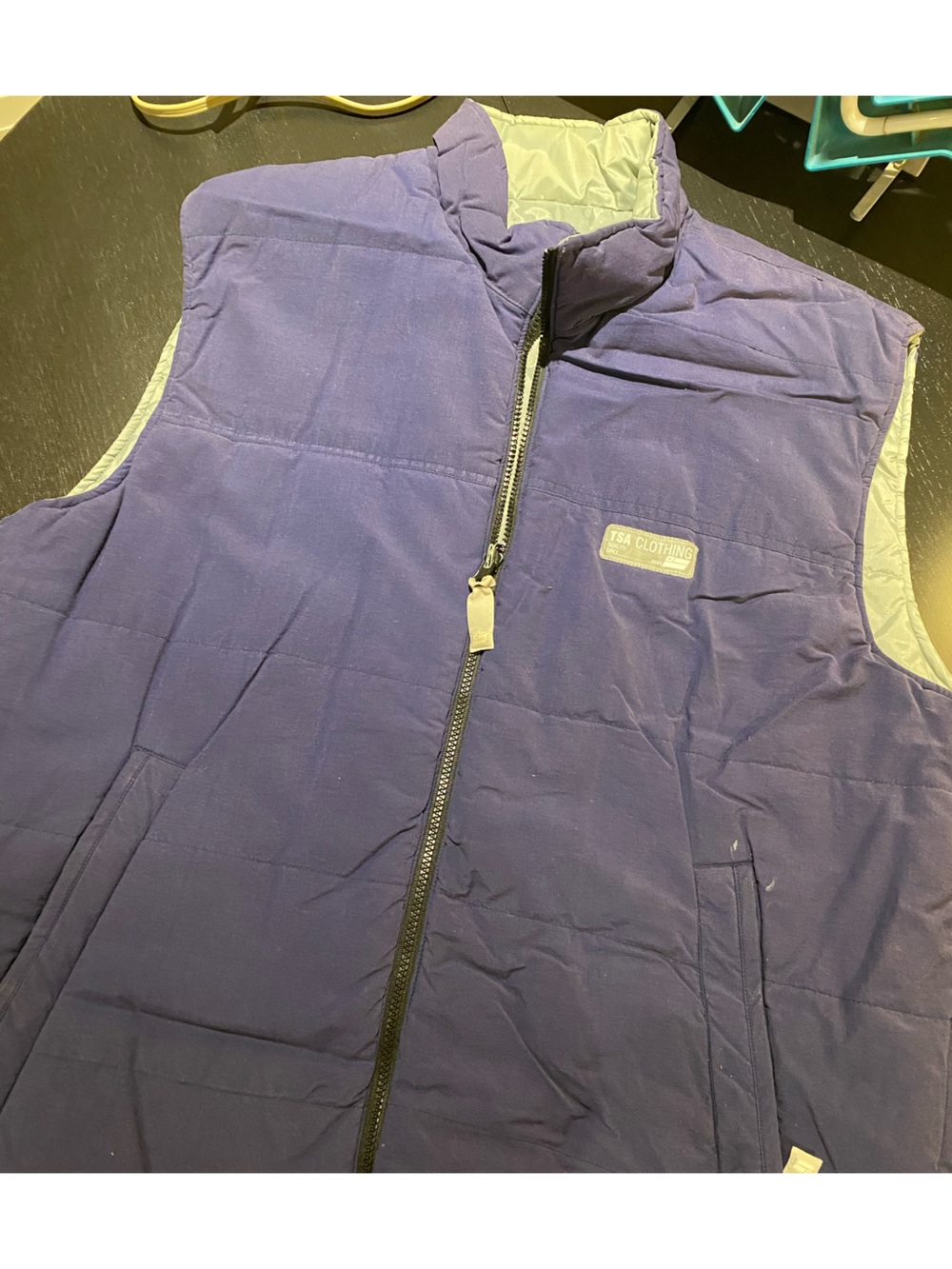 TSA Clothing Navy blue Quilted Vest with Reflective Patch